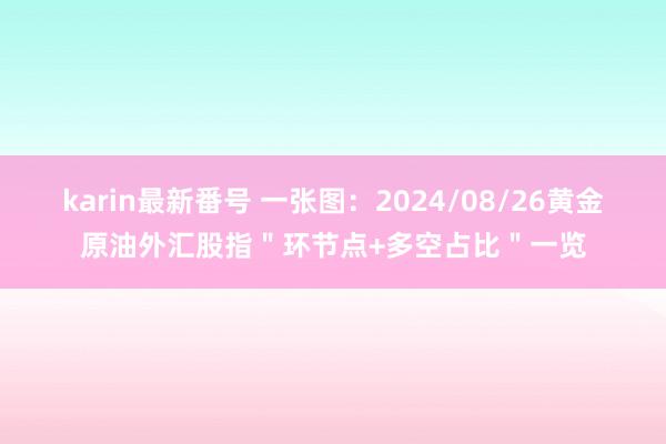 karin最新番号 一张图：2024/08/26黄金原油外汇股指＂环节点+多空占比＂一览