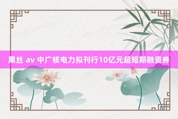 黑丝 av 中广核电力拟刊行10亿元超短期融资券